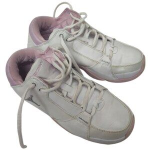 Jordan Hoops Low Top Girl's Athletic Shoes Pink, White, &  Silver Girl Size 5.5